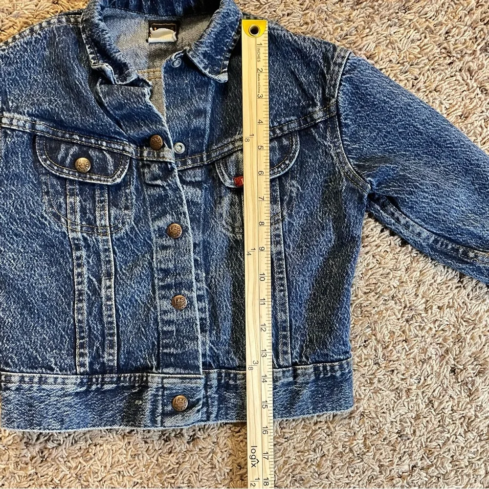 Vintage Lee Boys Girls Blue Denim Trucker‎ Jean Jacket Acid Wash Size 6